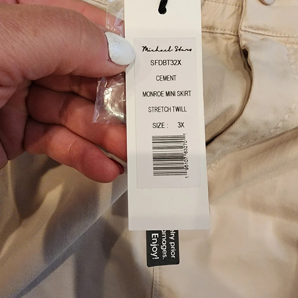 NWT Michael Stars Stretch Twill Beige Monroe Mini Skirt plus size 3X - Picture 3 of 16